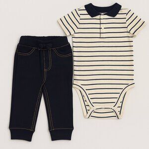 Carters Baby Boy 2 Piece Set – Striped Bodysuit & Joggers, Size: 9-12 Months